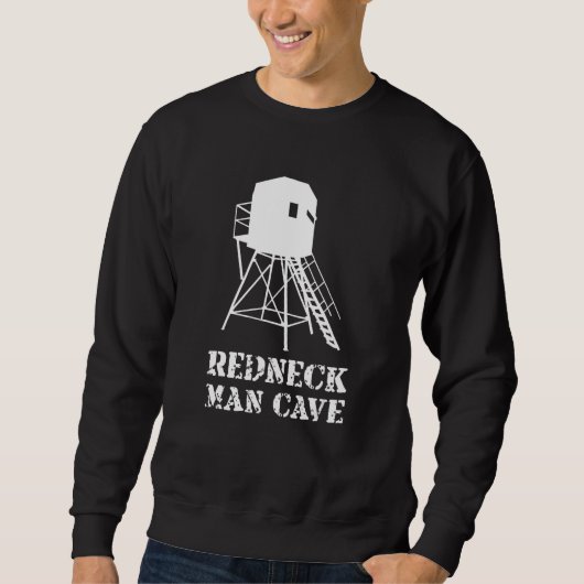 Jagd Blind Man Cave Lustiger Hirschjäger und Jäger Sweatshirt (Vorderseite)