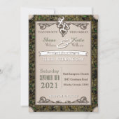 Jagd Buck and Dos Camouflage Einladung Hochzeit (Vorderseite)