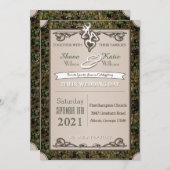 Jagd Buck and Dos Camouflage Einladung Hochzeit (Vorne/Hinten)