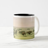 Jagd-Büffel getarnt Zweifarbige Tasse (VorderseiteRechts)