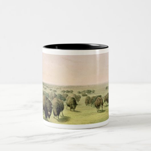 Jagd-Büffel getarnt Zweifarbige Tasse (Mittel)