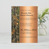 Jagd Camouflage Blätter Hochzeitsreise Einladung (Stehend Vorderseite)