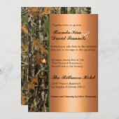 Jagd Camouflage Blätter Hochzeitsreise Einladung (Vorne/Hinten)