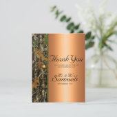 Jagd-Camouflage-Hochzeit danken Ihnen zu kardieren Dankeskarte (Stehend Vorderseite)