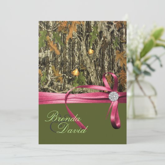 Jagd-Camouflage-Hochzeits-Einladung Einladung (Stehend Vorderseite)