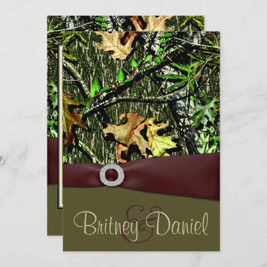 Jagd Camouflage Hochzeitseinladungen Einladung (Vorne/Hinten)
