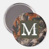 Jagd Camouflage Jäger Camou Monogram Initial Magne Magnet (Vorderseite/Rückseite)