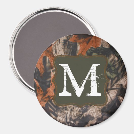 Jagd Camouflage Jäger Camou Monogram Initial Magne Magnet (Vorderseite/Rückseite)