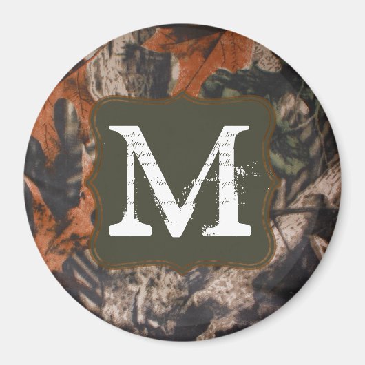 Jagd Camouflage Jäger Camou Monogram Initial Magne Magnet (Vorne)