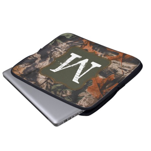 Jagd-Camouflage-Jäger-Camouflage-Monogramm 15" Laptopschutzhülle (Vorne Knopf)