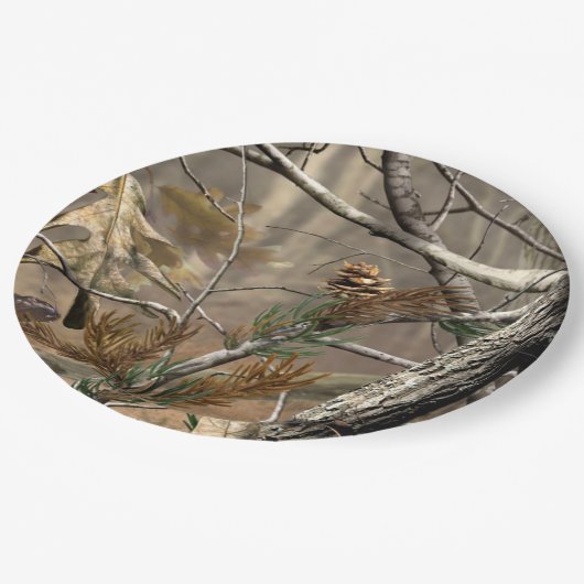 Jagd-Camouflage-Tarnungs-Party-Teller für Duschen Pappteller (Schrägansicht)