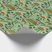 Jagd Camping Zelt Campfire Schießpistole Muster Geschenkpapier (Ecke)