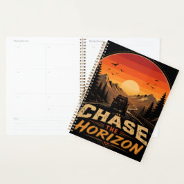 Jagd den Horizont Vintage Retro Sonnenuntergang Planer