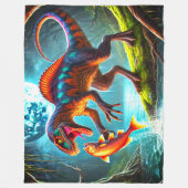 Jagd Dinosaurier Fleecedecke (Vorderseite)