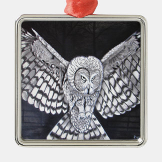 Jagd-Eule Silbernes Ornament
