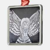 Jagd-Eule Silbernes Ornament (Links)