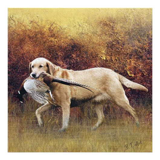 Jagd Fasan, Herbst Imitate Canvas Print Acrylic Fotodruck (Vorne)