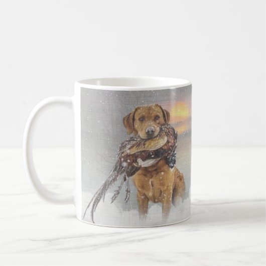 Jagd Fasan im Winter Wandteppich Plexiglas Kaffeetasse (Links)