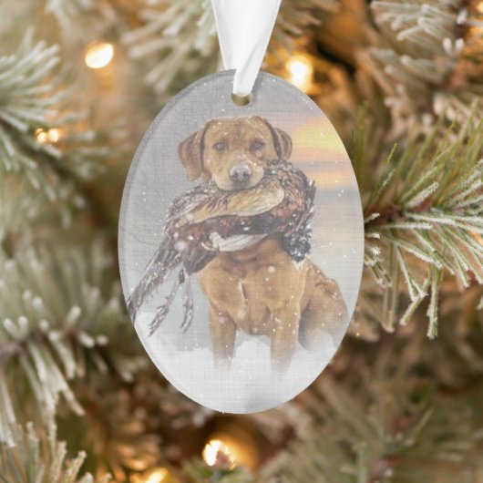 Jagd Fasan im Winter Wandteppich Plexiglas Ornament (Baum)