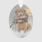 Jagd Fasan im Winter Wandteppich Plexiglas Ornament (Vorderseite)