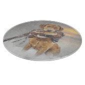 Jagd Fasan im Winter Wandteppich Plexiglas Schneidebrett (Ecke)