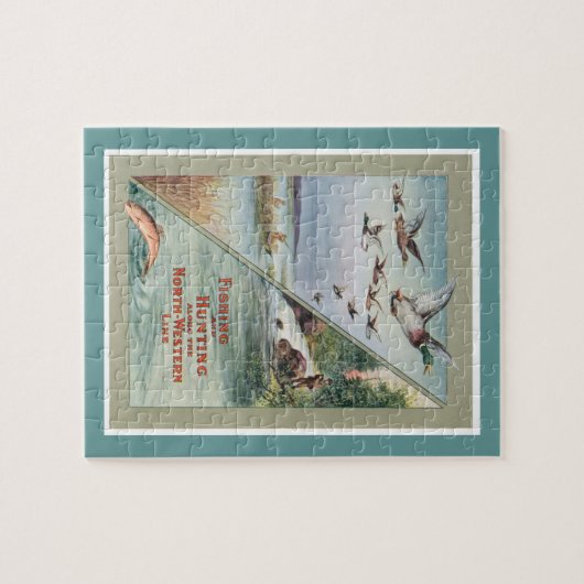 Jagd-Fischen-Plakat-Puzzle Puzzle (Horizontal)