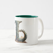 Jagd Flammen: Niedlicher Drachencup - Typ J Zweifarbige Tasse (VorderseiteRechts)