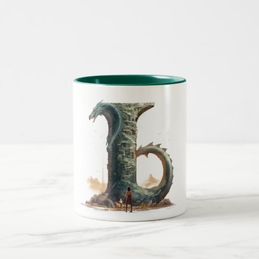 Jagd Flammen: Niedlicher Drachencup - Typ J Zweifarbige Tasse (Mittel)