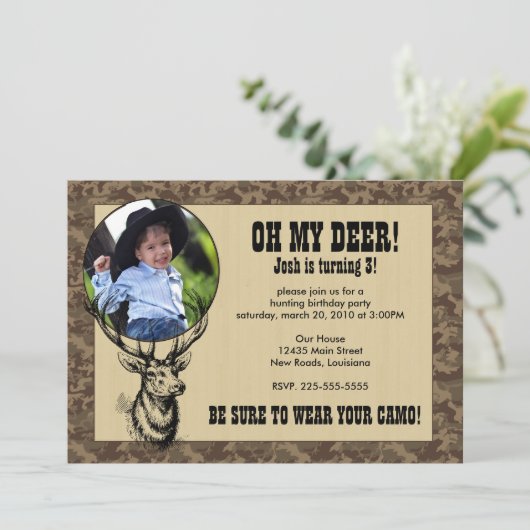 Jagd-Geburtstag Einladung (Stehend Vorderseite)