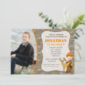 Jagd Geburtstagseinladungen mit Foto Camouflage Einladung (Stehend Vorderseite)