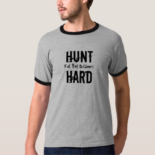 Jagd hart, fetter Junge draußen T-Shirt (Vorderseite)