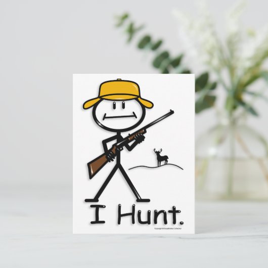 Jagd:Hirsche:Gewehr Postkarte (Stehend Vorderseite)