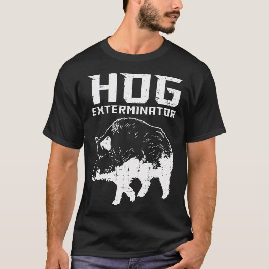 Jagd Hog Exterminator Wildschweinjäger Männer T-Shirt (Vorderseite)