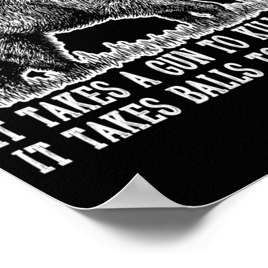 Jagd Hog Pig Sus Hirsch Jagd Bälle Fu Poster (Ecke)