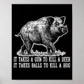 Jagd Hog Pig Sus Hirsch Jagd Bälle Fu Poster (Vorne)