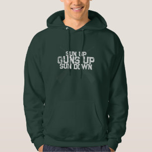 Jagd Hoodie Sonne Auf Gewehre Auf Sonne Unter