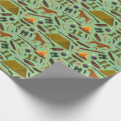 Jagd Hund Shotgun Zelt Binoculars Sport Geschenkpapier (Ecke)