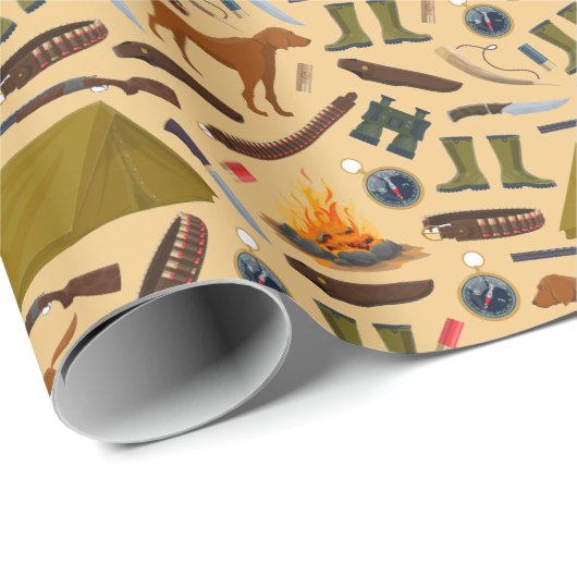 Jagd Hund Shotgun Zelt Binoculars Sport Geschenkpapier (Rolleneckpunkt)