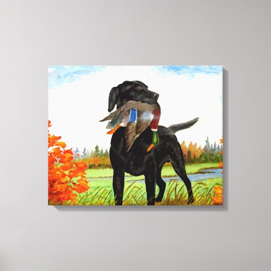 Jagd Hunde Malerei Wrapped Canvas Leinwanddruck (Vorderseite)