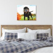 Jagd Hunde Malerei Wrapped Canvas Leinwanddruck (Insitu (Schlafzimmer))