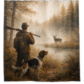 Jagd im Nebel Duschvorhang (Vorderseite)