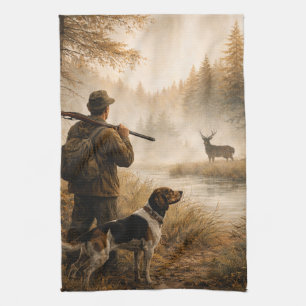 Jagd im Nebel Geschirrtuch