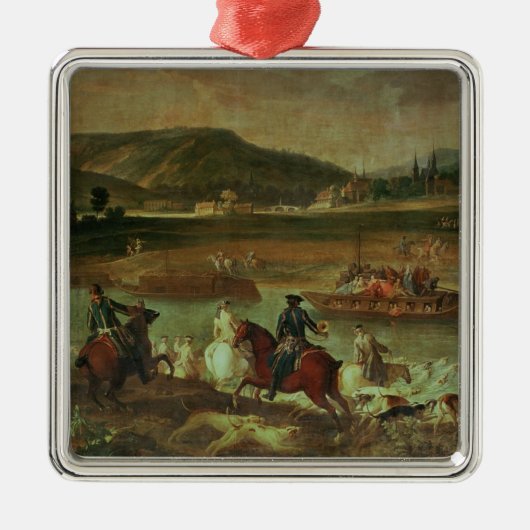 Jagd im Wald bei Compiegne Silbernes Ornament (Vorne)