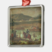 Jagd im Wald bei Compiegne Silbernes Ornament (Links)