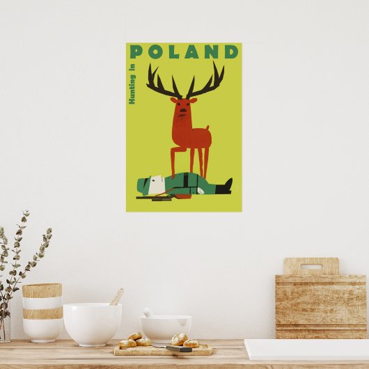 Jagd in Polen, Vintage-Reiseplakat Poster (Küche)