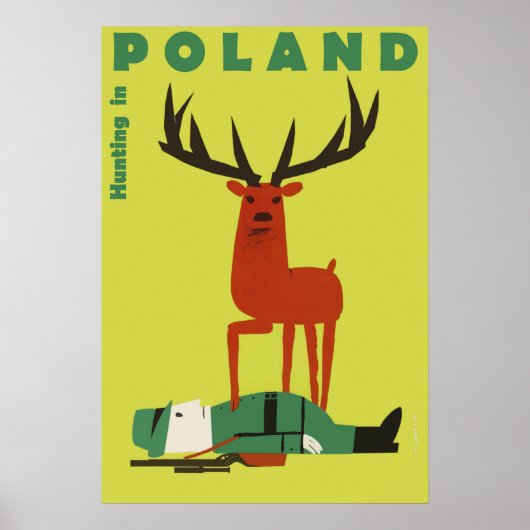 Jagd in Polen, Vintage-Reiseplakat Poster (Vorne)