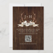 Jagd ist Vorbei Geweiht Rustikales Holz QR Code Ho Einladung (Rückseite)