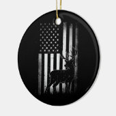 Jagd Jäger Deer USA US-amerikanische Flagge Camouf Keramik Ornament (Links)