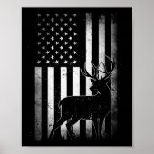 Jagd Jäger Hirsche US-amerikanische Fahne Camoufla Poster (Vorne)