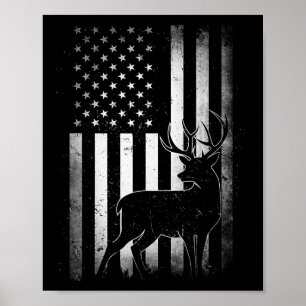 Jagd Jäger Hirsche US-amerikanische Fahne Camoufla Poster